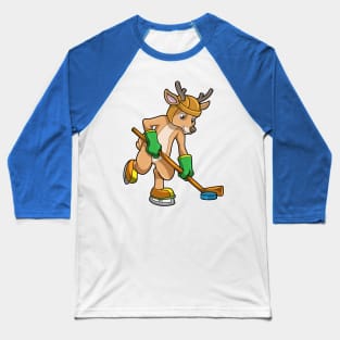 Reindeer at Ice hockey with Ice hockey stick Baseball T-Shirt